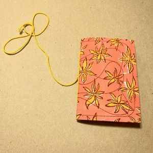 Handmade Floral Flowers Notebook Notepad Writing Journal Yellow Pink Sketchbook